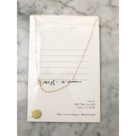 The Shangri-La Gold Fill Dainty V Letter Necklace - Picture 3 of 3